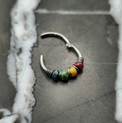 Picasso Multicolor Beaded Nose Ring