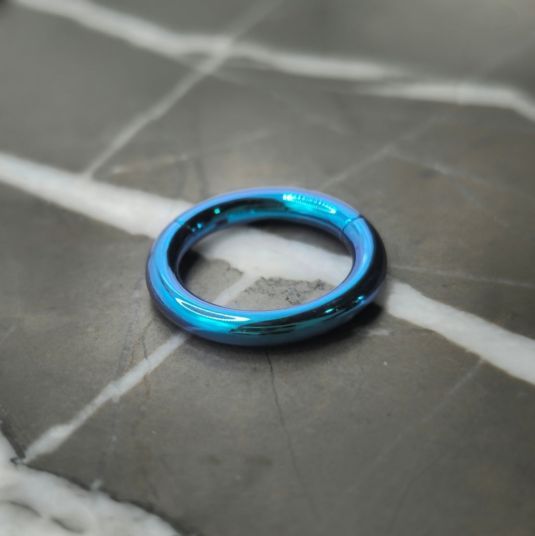 Aqua Anodized Titanium Hinged Segment Clicker
