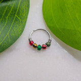 Holiday Nose Ring Beaded Hoop