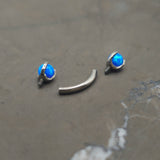 Blue Opal Internally Threaded Curved Barbell
