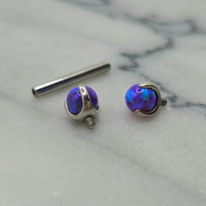 Dark Purple Opal Straight Barbell