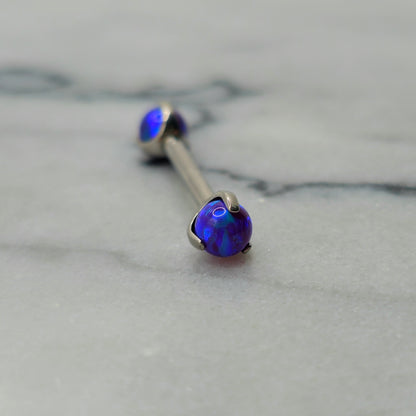 Dark Purple Opal Straight Barbell