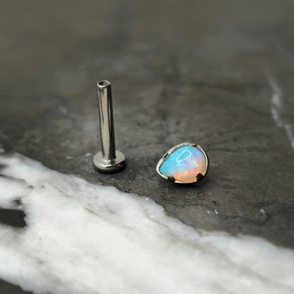 Fire Opal Teardrop Stud