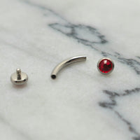 Red Swarovski Titanium Curved Barbell