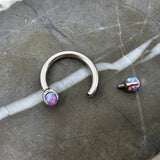 Purple Opal Claw Horseshoe Hoop