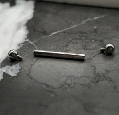 Small Minimalist Titanium Internally Threaded Straight Barbell