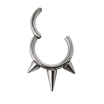 Titanium Triple Spike Septum Jewelry Clicker