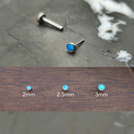 Blue Opal Threadless Labret