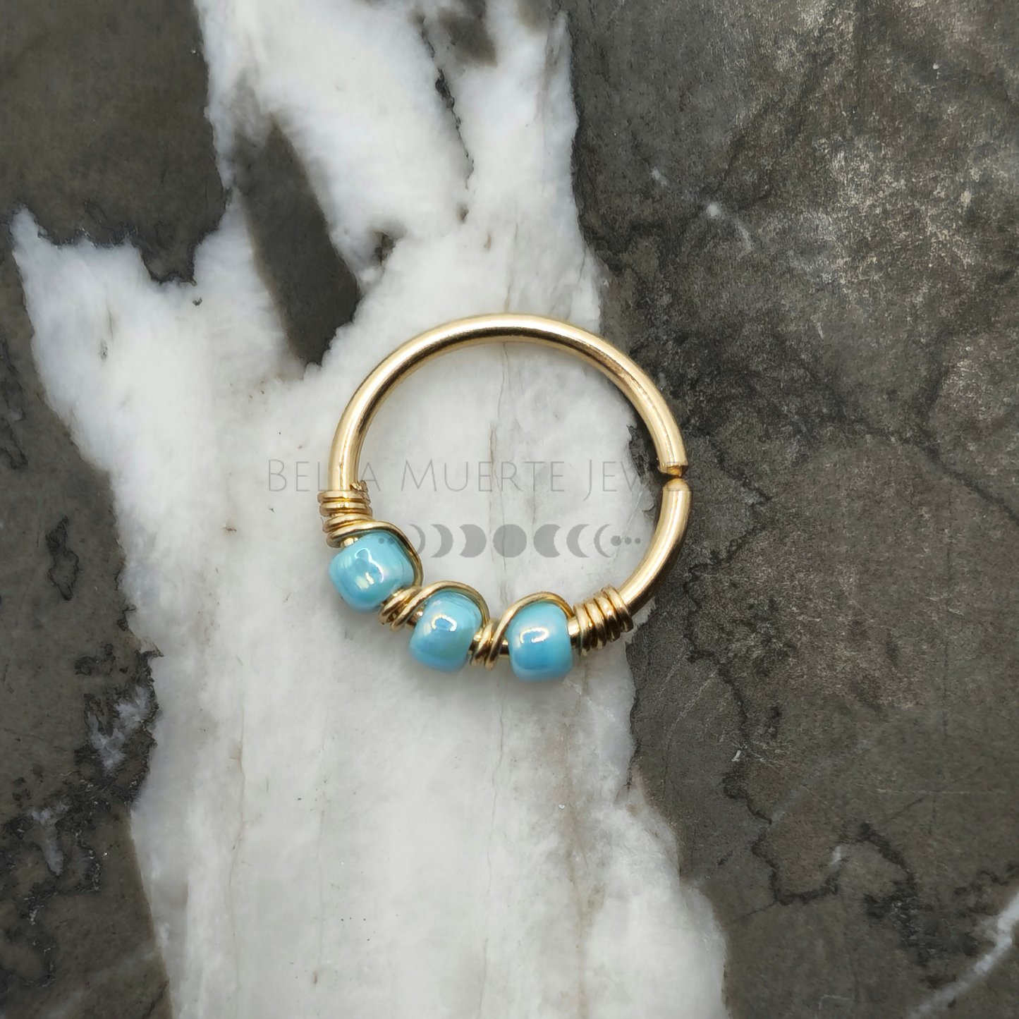 Baby Blues Beaded Nose Ring