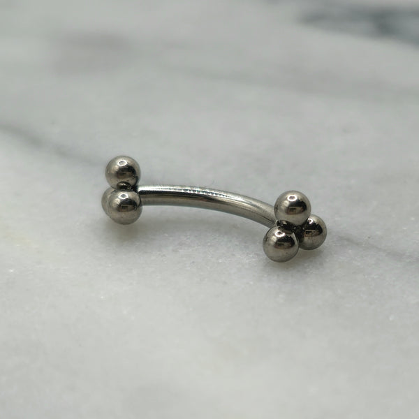 Double Trinity Titanium Curved Barbell