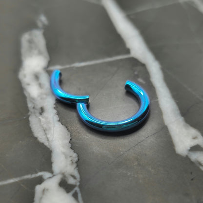 Aqua Anodized Titanium Hinged Segment Clicker