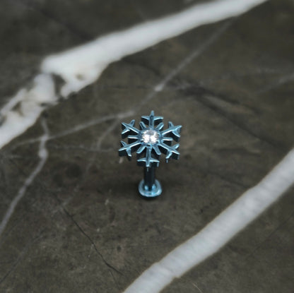 Zirconia Snowflake Threadless Labret