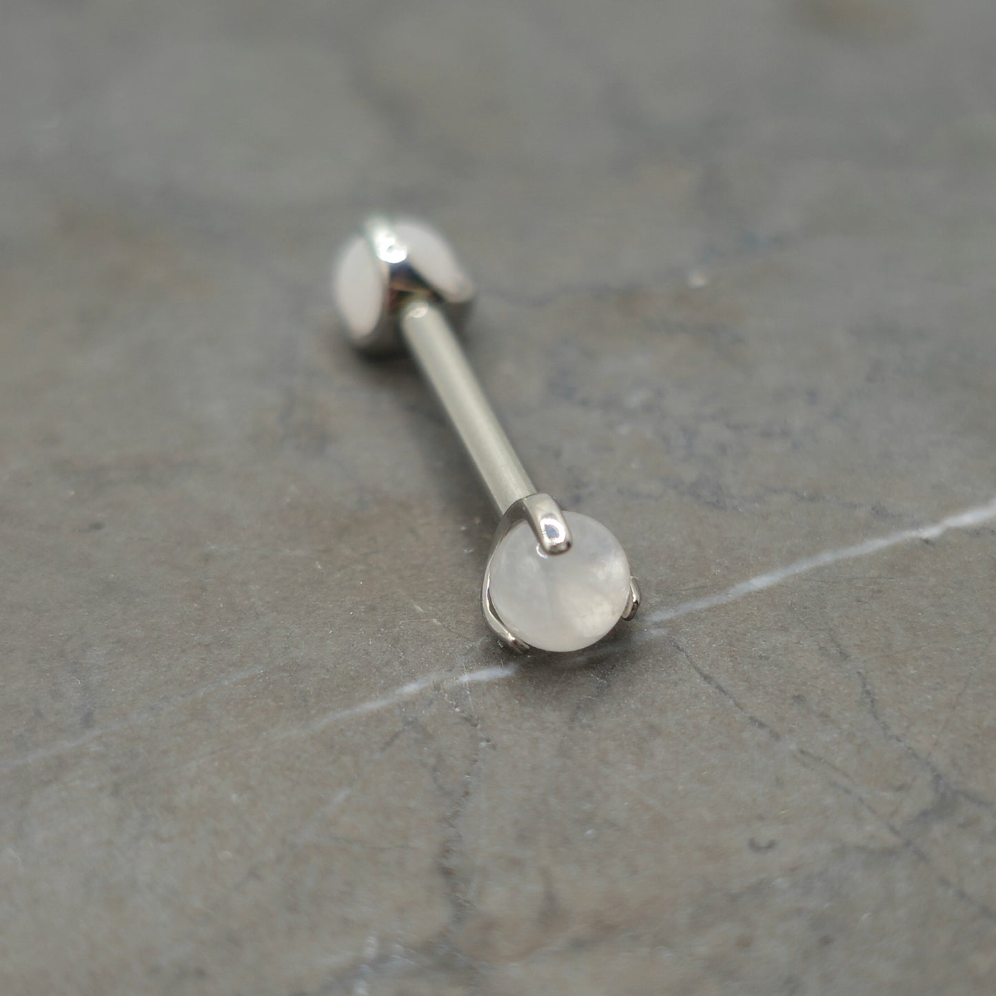 Quartz Stone Straight Barbell