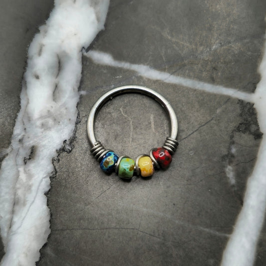 Picasso Multicolor Beaded Nose Ring