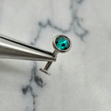 Emerald Green Swarovski Floating Belly Button Ring Curved Barbell