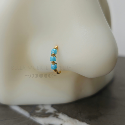 Baby Blues Beaded Nose Ring