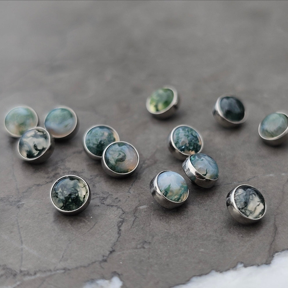 Moss Agate Stone Dermal Top