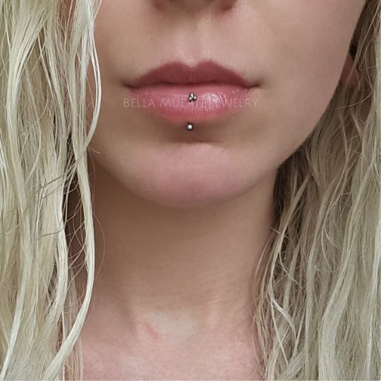 Curved barbell vertical online labret