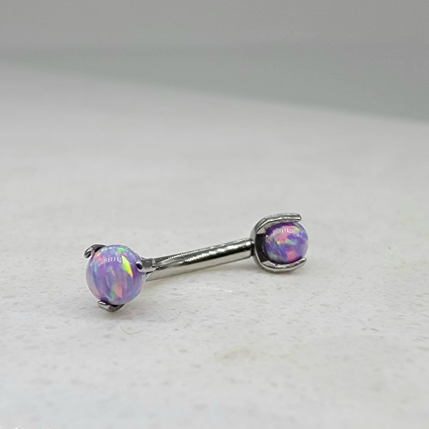 Purple Claw Set Opal Ended Curved Barbell