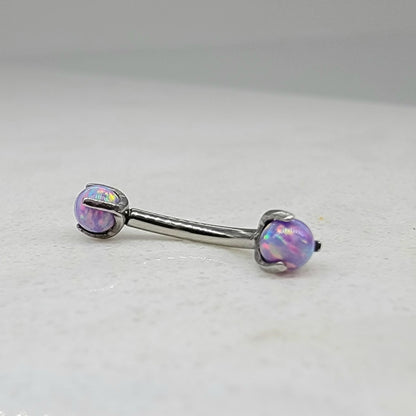 Purple Claw Set Opal Ended Curved Barbell