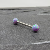 Purple Opal Ended Straight Barbell