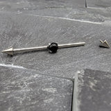 Black Onyx + Spike Ended Straight Barbell