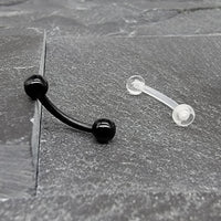 Curved Barbell Retainer in Black or Clear