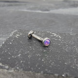 Titanium Purple Opal Minimalist Flat End Curved Barbell