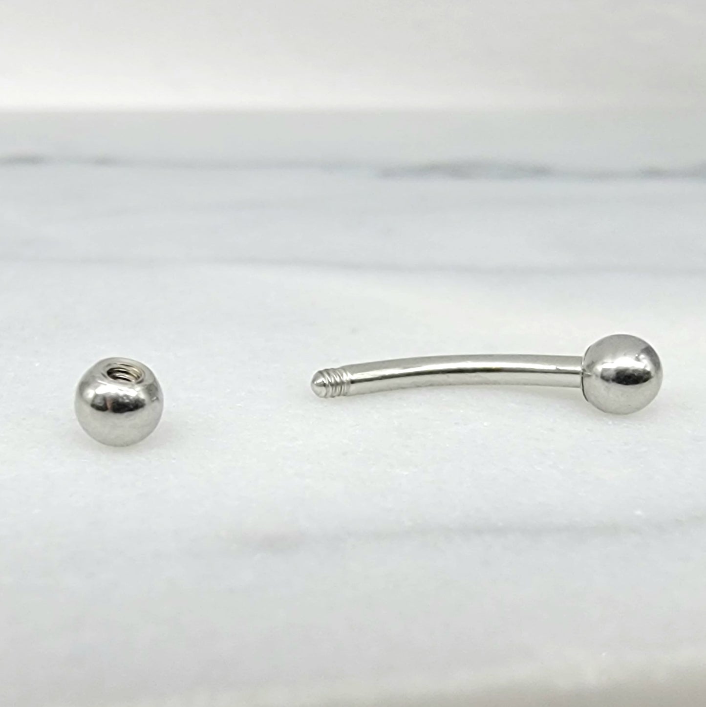 Bright Silver Curved Barbell