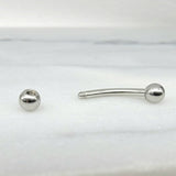 Bright Silver Curved Barbell