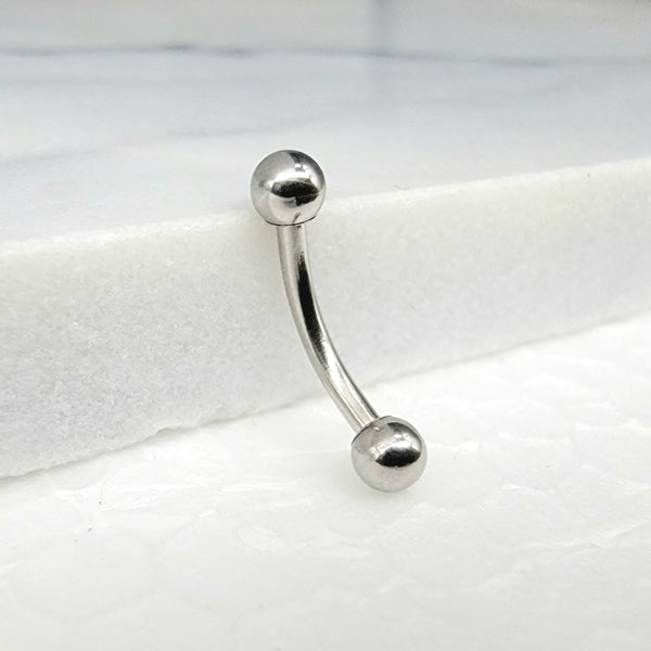 Bright Silver Curved Barbell