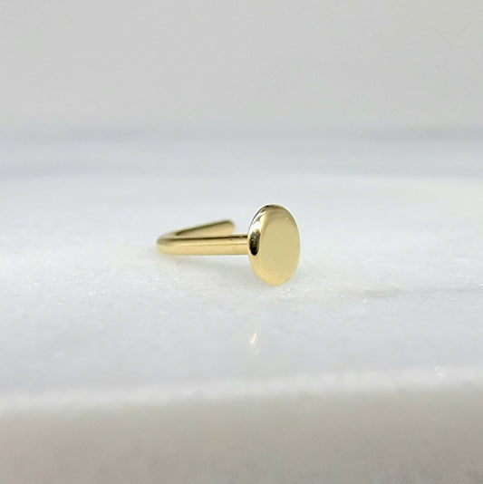 14k Gold Minimalist Flat Nose Stud