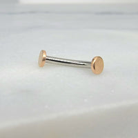 Rose Gold Flat End Curved Barbell