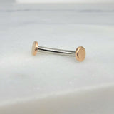 Rose Gold Flat End Curved Barbell