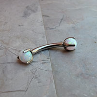 White Opal Claw Curved Barbell