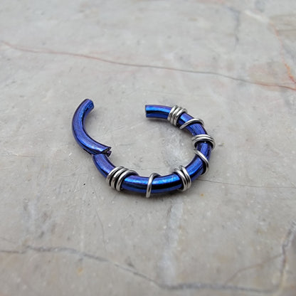 Midnight Blue Anodized Titanium Hinged Segment Clicker