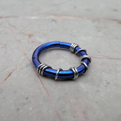 Midnight Blue Anodized Titanium Hinged Segment Clicker