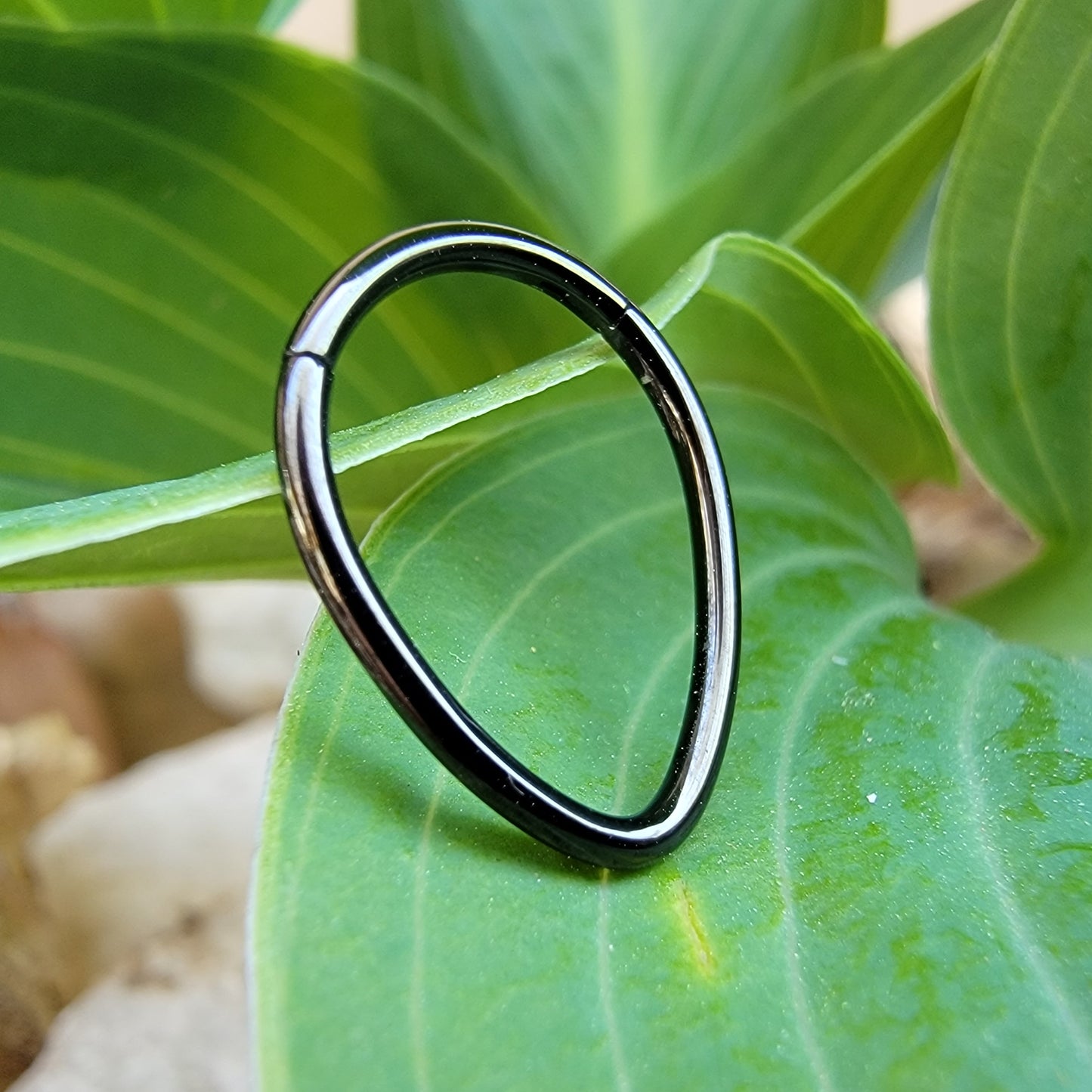 Black Teardrop Septum Clicker