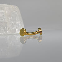 Rose Gold Titanium Minimalist Flat End Curved Barbell
