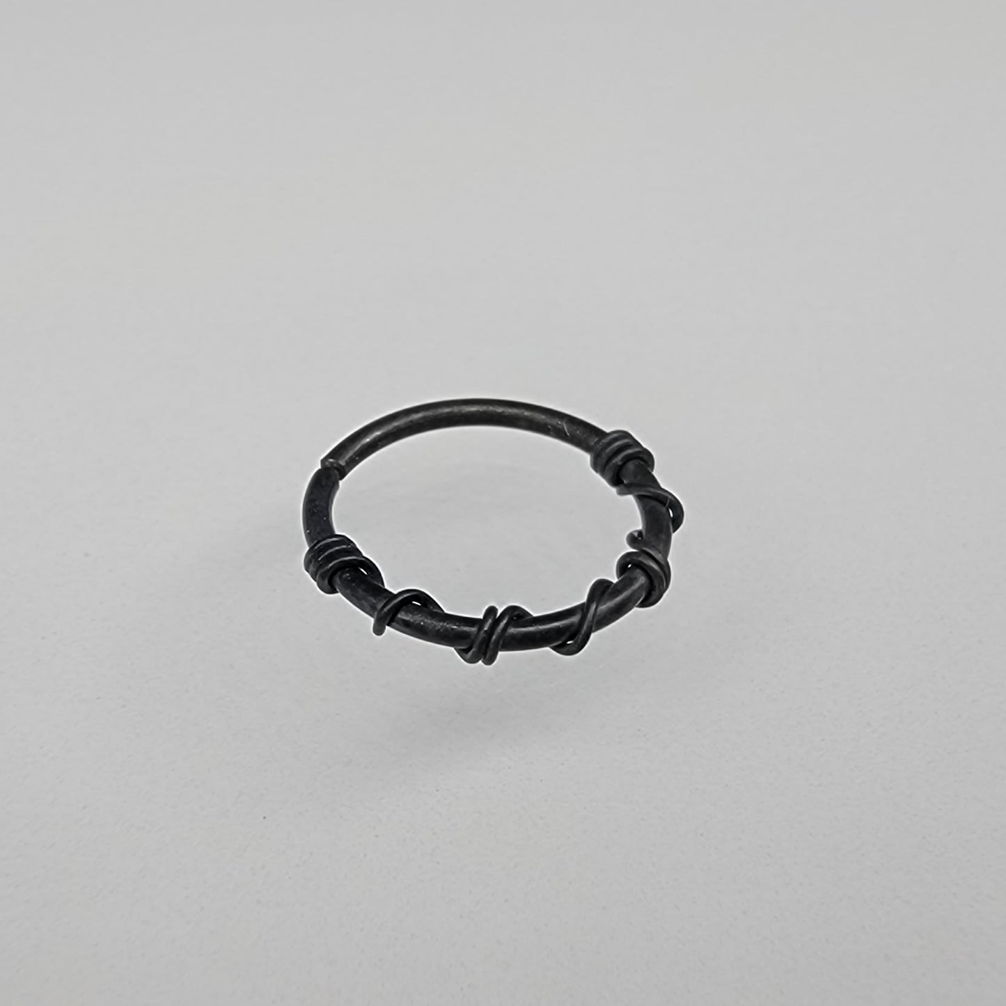 Matte Black Banded Niobium Bendable Piercing Hoop