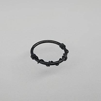 Matte Black Banded Niobium Bendable Piercing Hoop