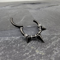 Black Titanium Triple Spike + Banded Jewelry Clicker