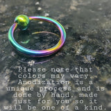 Titanium Rainbow Captive Bead Ring