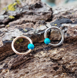 Blue-Green Opal Captive Bead Ring