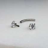 Clear Cubic Zirconia Curved Barbell