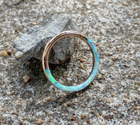 Opal Front Inlay Rose Gold Clicker Hoop