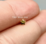 Small Gold Star Threadless Labret