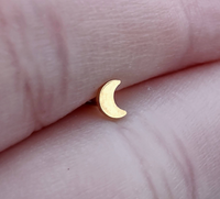 Small Gold Moon Threadless Labret