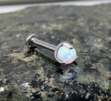 Claw Set White Opal Ball Threadless Labret