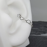 Heart Chain with Cubic Zirconia Threadless Labret